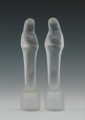 Two Leerdam Frosted Glass Figures of