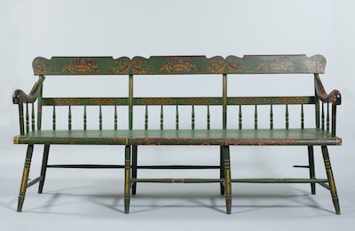 A Painted Finish Deacons Bench 133475
