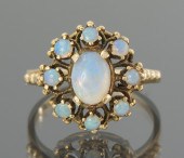 A Ladies Vintage Opal Ring 14k yellow