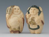 Two Carved Ivory Netsuke Containing