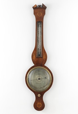 Inlaid Mahogany Veneer Wheel Barometer 133980