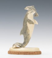 Ivory Dolphin Figurine signed Oleininova