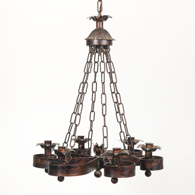 A Painted Wrought Iron Chandelier 131d0b