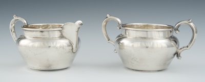 Sterling Silver Creamer and Sugar Bowl by