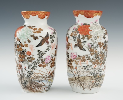A Pair of Japanese Porcelain Sparrow