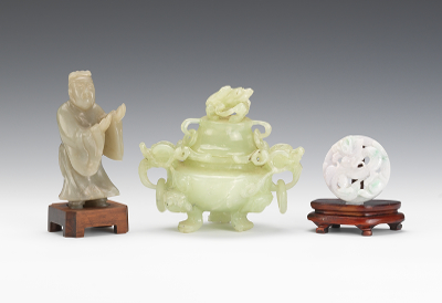 Three Chinese Carved Jade and Hardstone 13498d