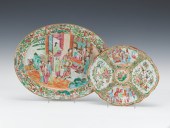 A Pair of Rose Medallion Platters Porcelain