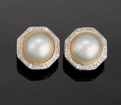 A Pair of Ladies' Mabe Pearl and