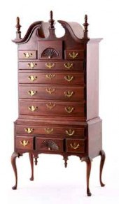 Miniature Queen Anne style mahogany