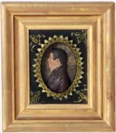 American painted wax portrait of 134e08