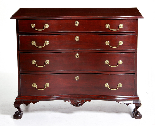 New England Chippendale maple reverse 134e77