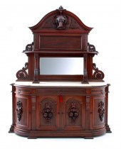 Rococo Revival carved walnut marbletop 134f09