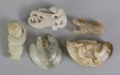 Group of 5 Carved Jade Items Clockwise