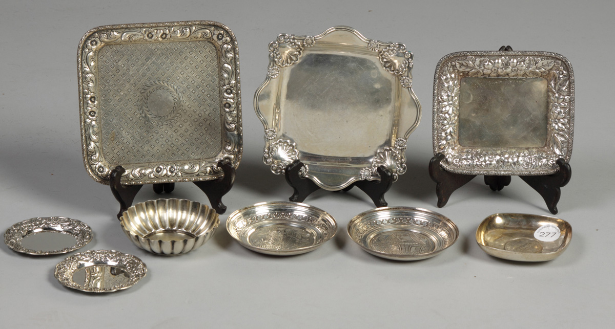 Misc silver trays incl Tiffany 1351a0