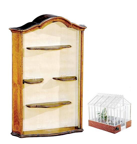 Oak hanging display cabinet and 135385