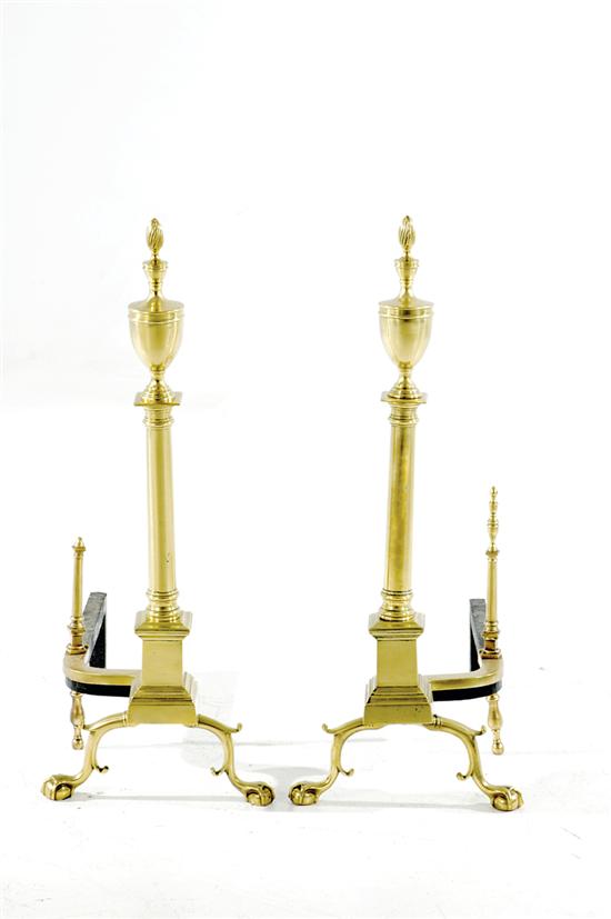 Pair Federal style brass andirons 1354b4