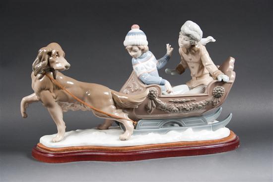 Lladro porcelain figural group ''Sleigh Ride''