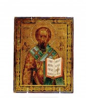 Russian icon (19th century) ST NICHOLAS