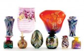 Art glass vases scent bottle and sculpture