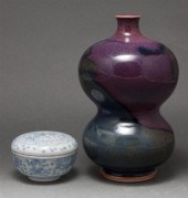 Chinese polychrome and glaze double