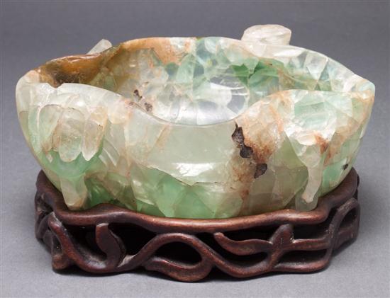 Chinese carved green quartz lotus form 135eaf