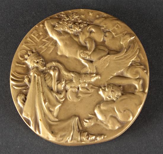 American cast bronze medal commemorating 13604e