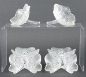 Pair of Lalique molded and frosted glass