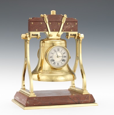 A Brass Clock in the Form of a
