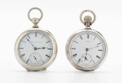 Two Open Face Pocket Watches A W Co 133a2e