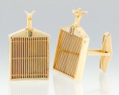 A Pair of 14k Gold Rolls Royce Cufflinks