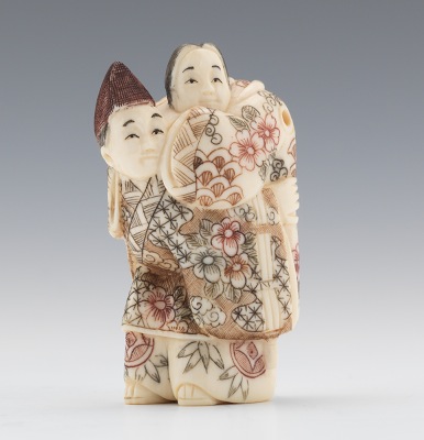 A Carved Ivory Netsuke Carved and polished