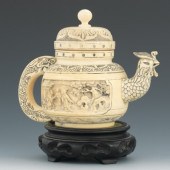 Chinese Ivory Carved Teapot Early 20th
