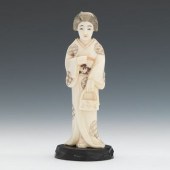 A Carved Ivory Geisha Carved ivory of