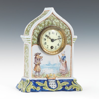 A Quimper Faience Mantel Clock 133dcf