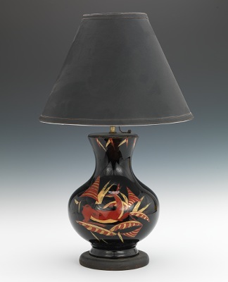 A Deco Style Reverse Painted Lamp 133e2d