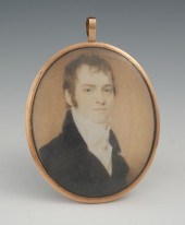 American Miniature Portrait of a Gentleman
