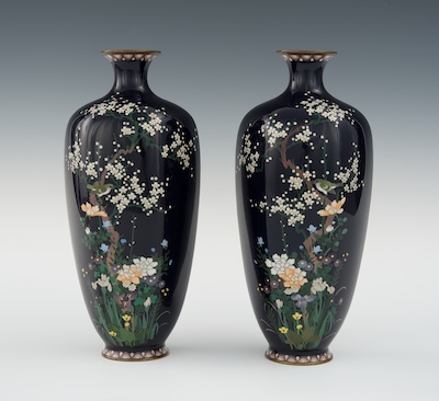 A Pair Of Hexagonal Cloisonne Vases 133f06