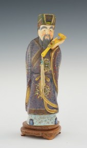 A Cloisonne Figure with Ivory Face Male