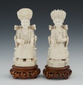 Carved Ivory Figurines of an Emperor
