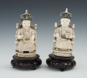 Carved Ivory Figurines of an Emperor 134011