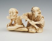 A Carved Ivory Figural of A Monk Receiving