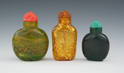 Three Peking Glass Snuff Bottles 134027
