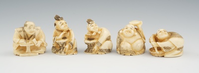 A Group of Five Carved Netsuke Containing: