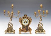 A Three Piece Clock Garniture Set Japy