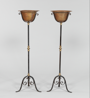 A Pair of Wrought Iron and Copper 1344ae