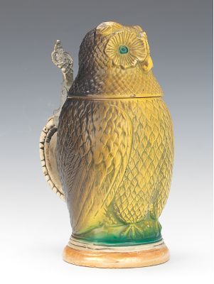 An Owl Shape German Stein Glazed ceramic
