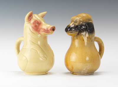 Two Majolica Pitchers Pig and Monkey 134508