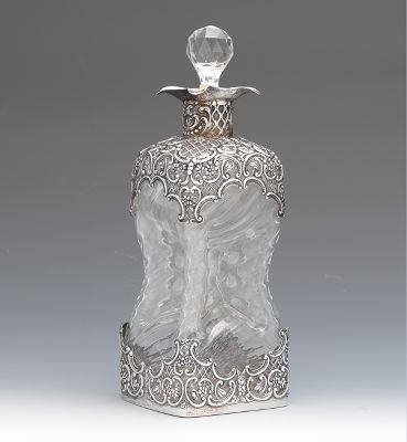 Sterling Silver Overlay Glass Decanter 134545