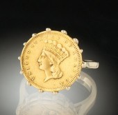 A Ladies Yellow Gold Coin Ring 1345ef
