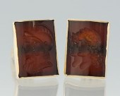 A Pair of Carnelian Intaglio and Gold